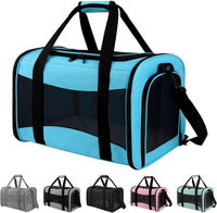 Cat Dog Carriers Soft-Sided - 17.0"L x 11.0"W x 11.0"H / blue