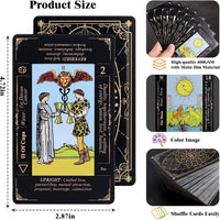 Fofeadm Tarot Cards with Guide Book & Linen Carry Bag - Black Tarot Cards Set - image 4