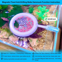 2pcs Wood Fish Feeding Ring for Aquarium，Floating Betta Hammock - Solid White / 1pcs big magnetic version - image 3