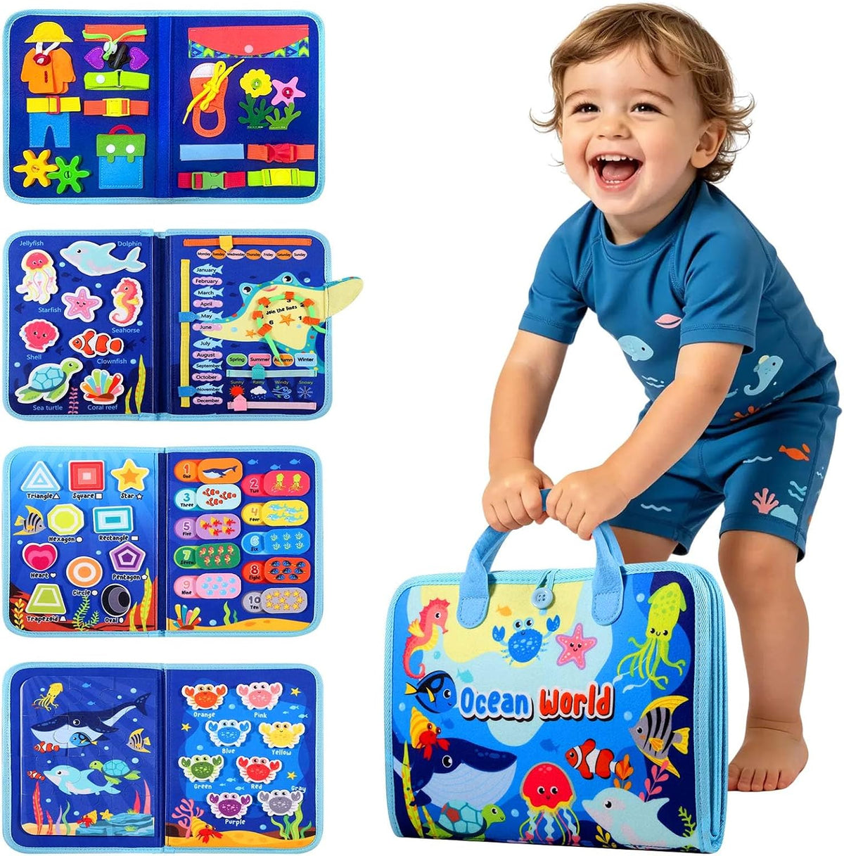 Winblo Toddler Busy Board - Blue