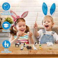 Toymany 14PCS Mini Arctic Animals Figurines Set, Polar Animals Toys with Polar Bear, Caribou, Penguin, Walrus, Wolf Figurines Cake Toppers Birthday Easter Gifts for Preschool Kids