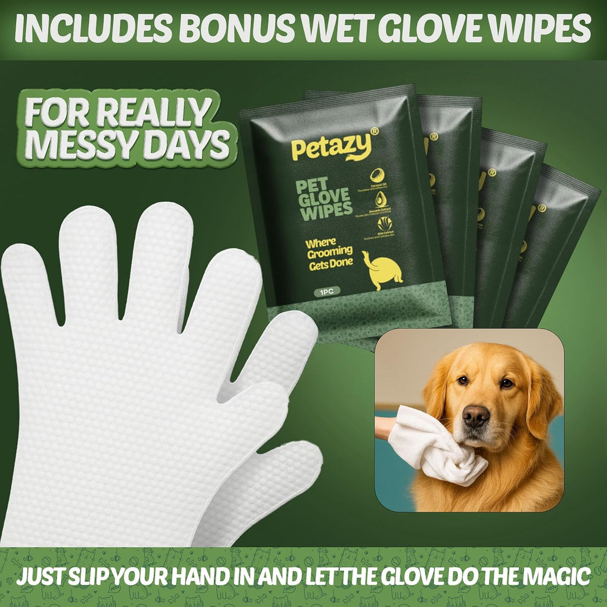 Pet Wipes for Dogs & Cats, Paws, Ears & Butt Cleaning - Lavender / 400 - image 3