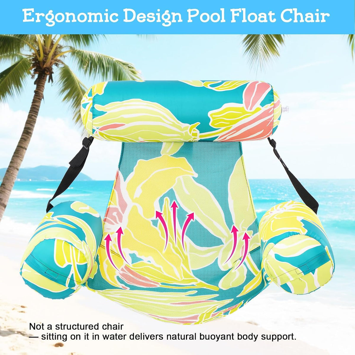 Inflatable Pool Floats Chair - Yellow & Red - image 4