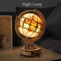 ROKR 3D Wooden Puzzles for Adults Illuminated Globe with Stand 180pcs - image 4