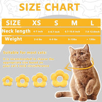 Cat Cone Collar Soft, Waterproof Cats Cones to Stop Licking After Surgery, Adjustable Soft Elizabeth Cats Collars for Wound Healing, Flower Shape Cat Recovery Collar (Yellow, Large)