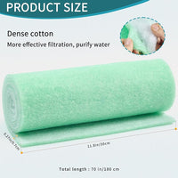 Aquarium Filter Sponge Fish Tank Pond Filter Media Filters Pad for Fish Tank,Filter Freshwater, Saltwater Aquariums, Reusable Fish Pond Filter Material, 0.27" Thick, Green