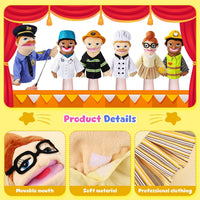 6 Pcs Family Hand Puppets 12 Inch Grandparents, Mom & Dad - Essential Workers - image 4