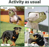 Pitbull Dog Muzzle for Large Medium Dogs Prevent Biting Scavenging – Essentials for Dogs - Green / L [Snout Cir: 11.5"-13"] - image 3