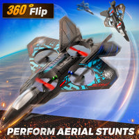 BEZGAR remote control airplane with LED lights in blue - view 6
