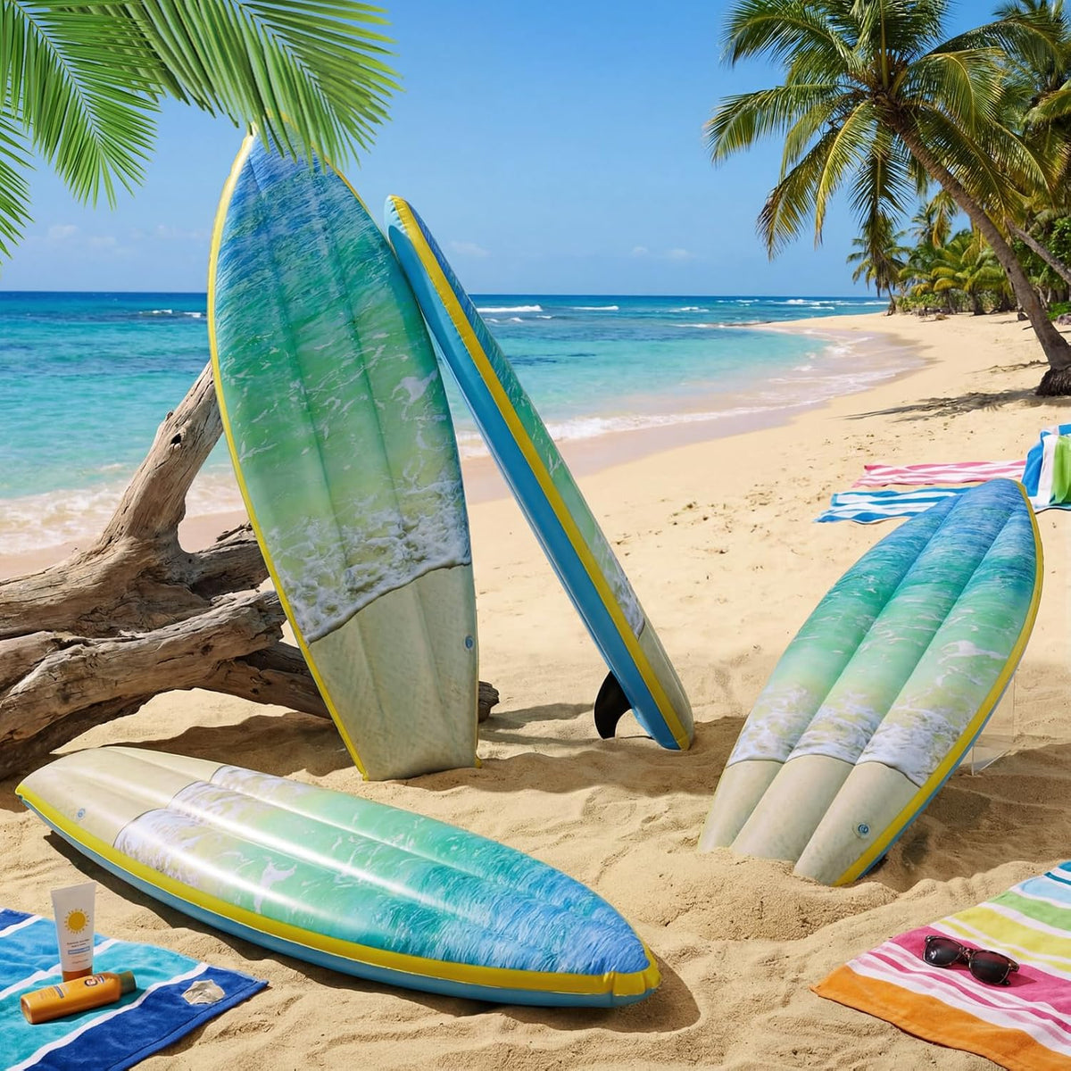 JellyArch inflatable surfboard decorations with tropical flower print, set of 4 - view 29