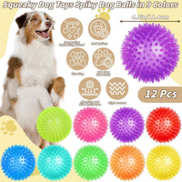 36 Pcs 2.5 in Squeaky Dog Toy Balls Spiky Dog Balls Chew Toy - 4.5in / Standard – 12 Pcs - image 2