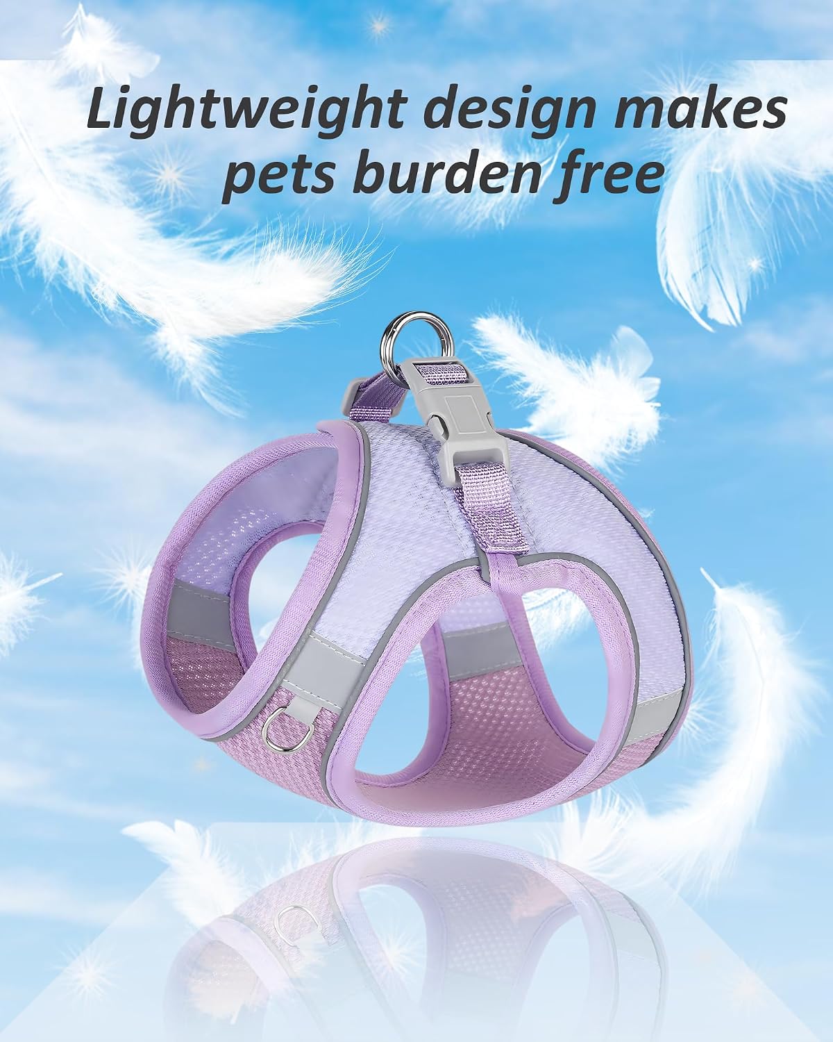 Solmoony Dog Harness, No Pull, Mesh for Small Medium Dogs - Purple / XS - image 3