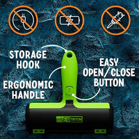 Triton Pet Hair Removal Tool w/Trapping Compartment - Easy to Use Pet Hair Roller, Hair Remover Tool - Cat and Dog Hair Remover (Green)