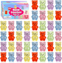 Siwarm 30 Pack Mini Cube Squishy Fidget Toys for Kids and Adults – Fun for Kids & Family - 30 Mini Bear Squishy