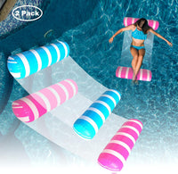 Inflatable Pool Floats Adult Size Water Hammock - Blue & Pink 2