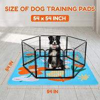 BurgeonNest Washable Pee Pads for Dogs, 2 Pack 54''x54'' Super Absorbent, Leakproof & Non-Slip Reusable Potty Pads for Puppy Playpen, Crate, Whelping Box, Potty Training, Blue