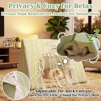 Jenvd Guinea Pig Hideout Large with Curtain - Grid- / Medium - image 3