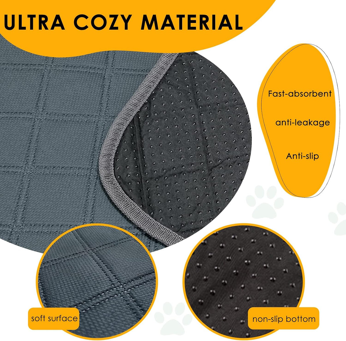 4 Pack Guinea Pig Cage Liners Washable Guinea Pig Bedding Reusable - Dark Grey / 57" x 28" (2 Pack) - image 4