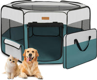 Akinerri Portable Dog Playpen - Medium / Blue