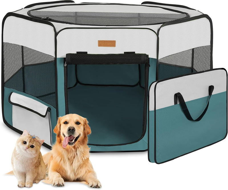 Akinerri Portable Dog Playpen - Medium / Blue