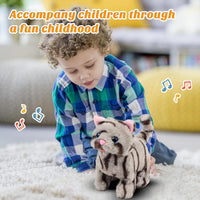 Easfan Walking Dog Toy for Kids Barking Interactive Puppy Stuffed - Grey Cat - image 2