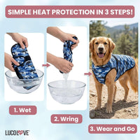 Dog Cooling Vest, 2-Layer Microfiber Cooling Jacket, Blue, L – Essentials for Dogs - Blue Camo / Large (Pack of 1) - image 2