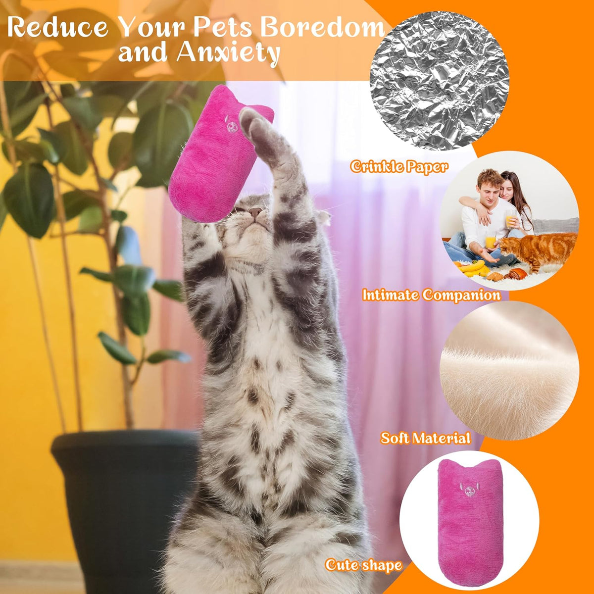 Seyezo Catnip Toys for Indoor Cats, Cat Toys for Cats, Vegetable - 5 pack-Multi Color - image 2