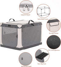 A 4 Pet 36-in Foldable Soft-Sided Dog Crate for Large Dogs – Essentials for Dogs - Grey / 40.0"L x 25.0"W x 25.0"H - image 3