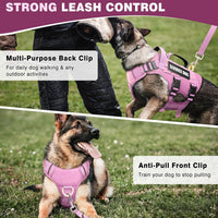 WINSEE Tactical Dog Harness with Dog Leash - Medium / Pink - image 3