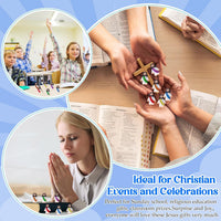 Bememo 50pcs Mini Jesus Loves You Religious Figures - Rainbow Colors - image 3
