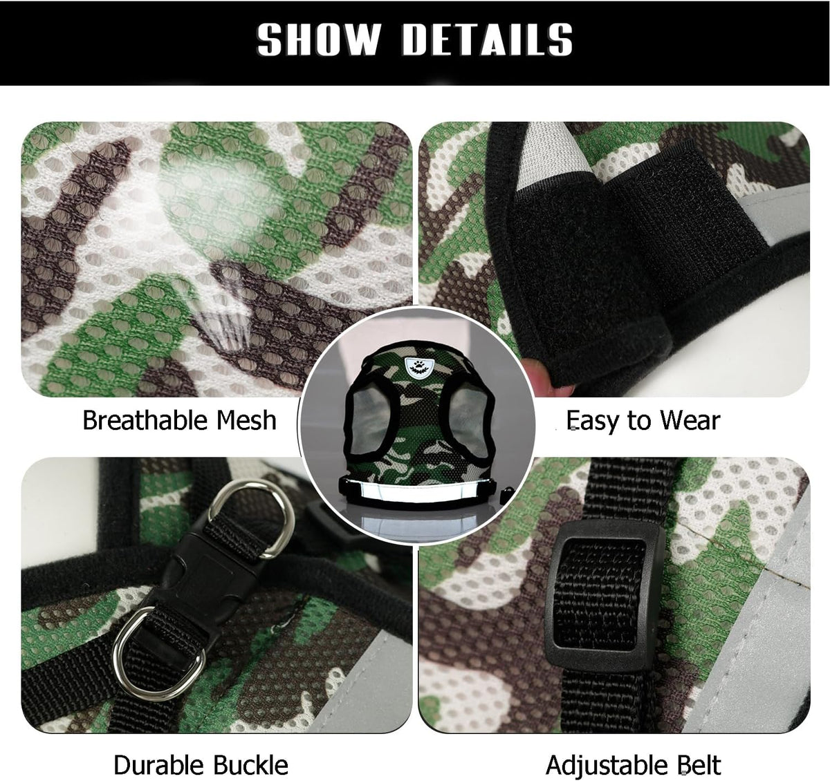 FEimaX Dog Harness and Leash Set for Walking - Camouflage / X-Small - image 3