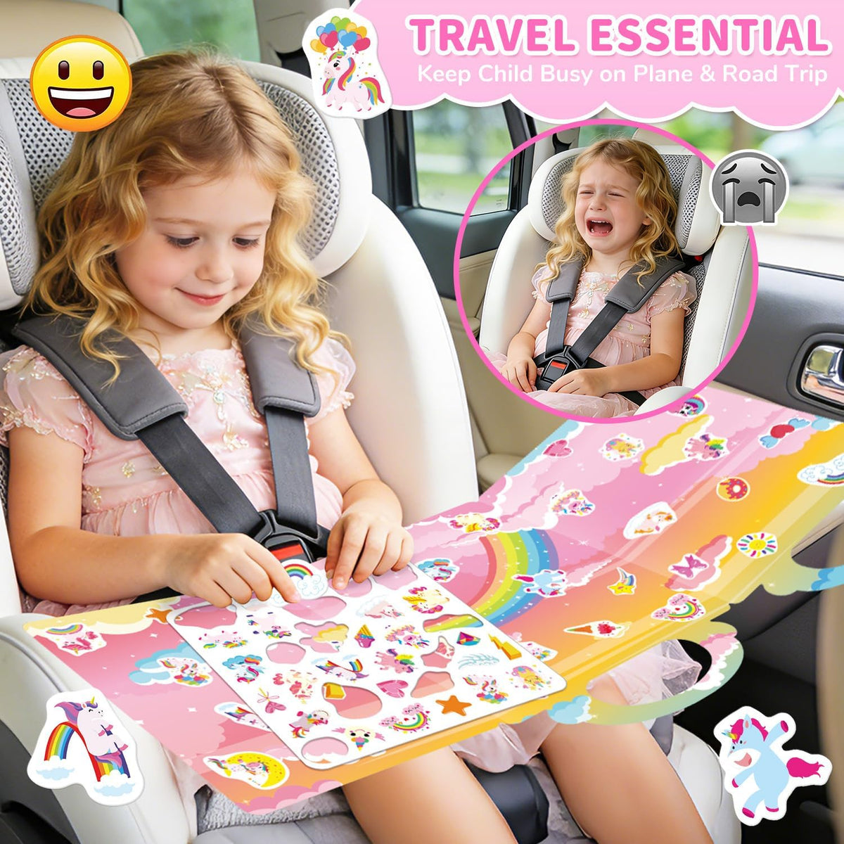 6 Sets Reusable Sticker Book for Toddlers 3-6 - Unicorn+Magic+Wardrobe - image 4