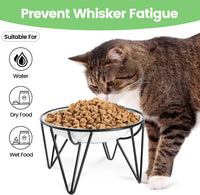 Ceramic Cat Bowls, Raised, Whisker Friendly - raised dish,1 pack / fishbone - image 4