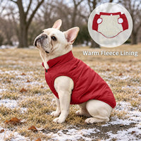 Fleece Lined Dog Jacket for Small Dogs, Winter Dog Coat - Red / XX-Large - image 3
