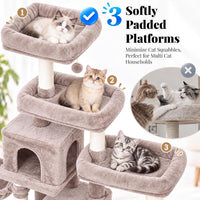 Hey-brother Cat Tree Tower with Stable Extended Base - Muchroom - image 4