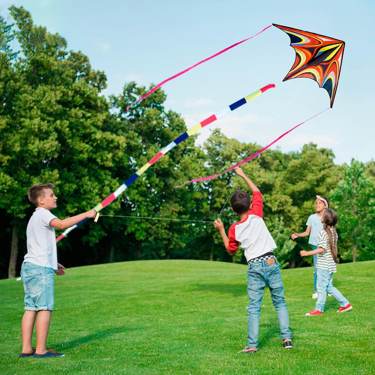 Kite, Large Delta Kites for Kids and Adults - Red - image 4
