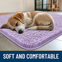 Smiry Dog Door Mat for Muddy Paws 30x20, Absorbs Moisture and Dirt Doormat, Non-Slip Washable Quick Dry Chenille Front Door Mat Indoor Entrance, Entryway Carpet for Inside Floor, Lavender