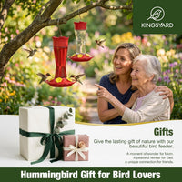 Kingsyard 2-Pack Glass Hummingbird Feeder for Outdoors Hanging - Clear / 1-Pack Feeder - image 4
