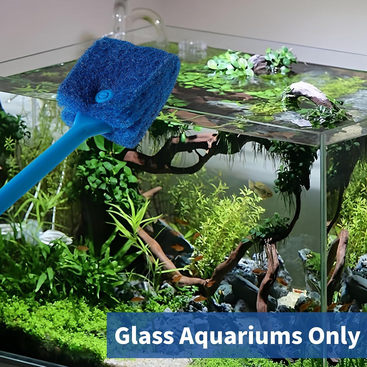 SLSON Aquarium Algae Scraper Double Sided Sponge Brush Cleaner Long - 2 - image 2