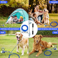 Dog Tie Out Cable and Stake - dog stake+45ft/150lbs / Blue - image 4