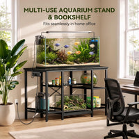 5-10 Gallon Fish Tank Stand with Storage Shelves - Black / 55-75 Gallon-3 Tier - image 3
