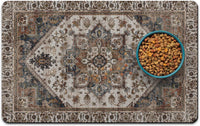 Dog Food Mat for Floors, Absorbent Pet Cat Food Bowl Mat - Bohemia 3 / 27"L x 17"W
