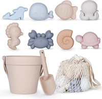 MarcZero 11Pcs Silicone Beach Toys, Bucket & Sand Toys - Begie