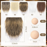 Tudomro 45 Pcs Halloween Gnome Beards for Crafting DIY Gnome Beard - White,beige,brown / 45 - image 2