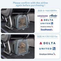 Petsfit Medium Expandable Cat Carrier for Air Travel - 17.0"L x 11.0"W x 11.0"H / Light Gray - image 3