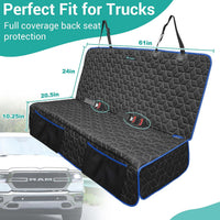 Dog Car Seat Covers for Back Seat - Bench-61"W / Blue border - image 3