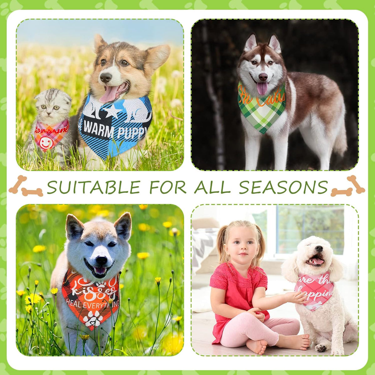 Sweetude 100 Pcs Dog Bandanas Bulk Triangle Bibs Adjustable - Classic - image 3