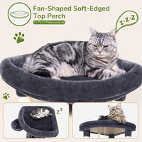 Globlazer Corner Cat Tree Tower for Indoor Cats, 51in Multi-Level Cat Condo Tower with Large Hammock, 7 Sisal Scratching Posts, Oversized Top Perch, Spacious Cat Cave, Hanging Basket, C51, Dark Grey