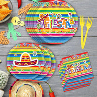 CHUNNIN 200 PCS Gone Fishing Party Plates Napkins Fishing Tableware - Mexican Fiesta - image 4