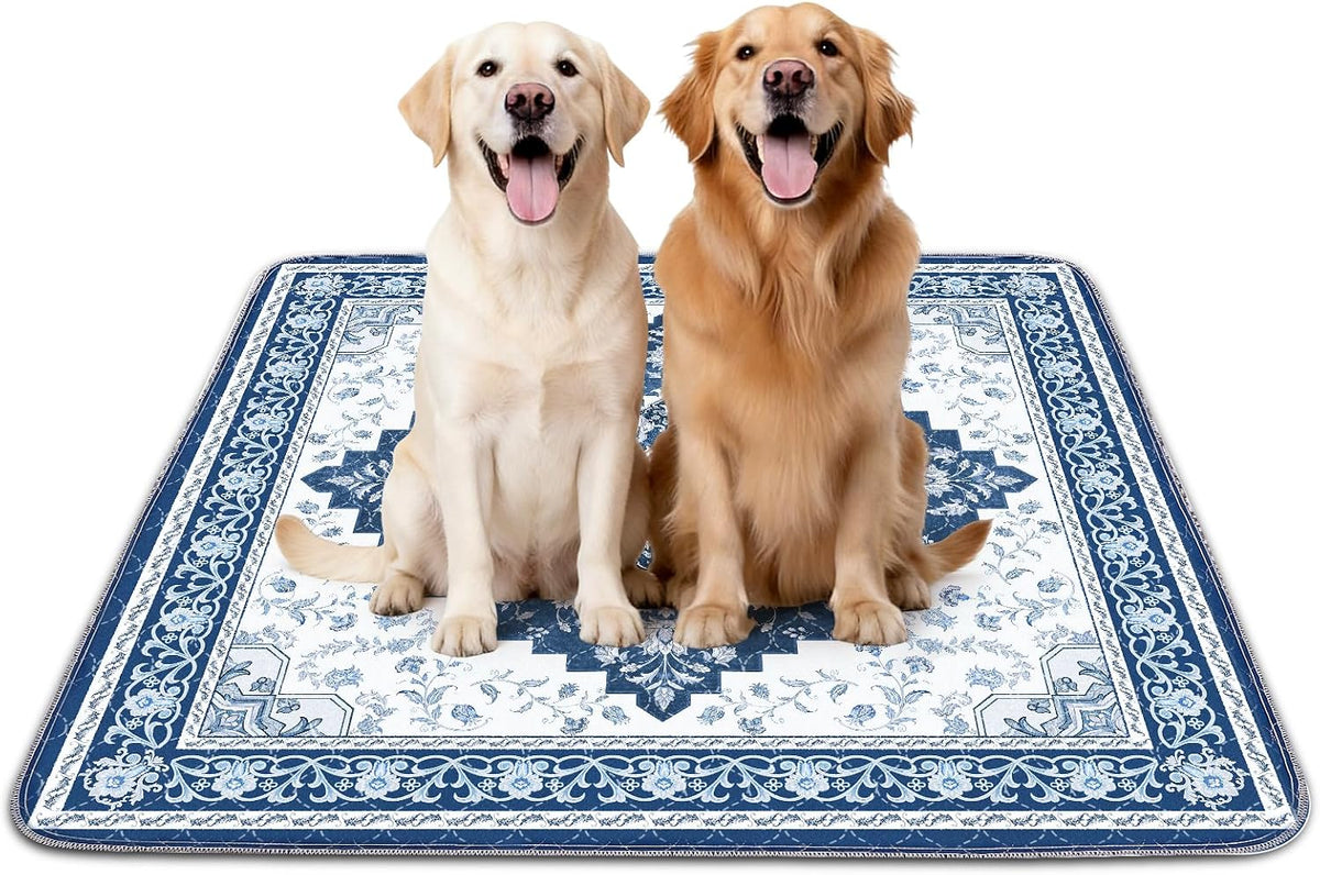 Washable Pee Pads for Dogs 72"x72" Reusable Dog Pads Extra Large - Blue / 48x48 Inch (Pack of 2)